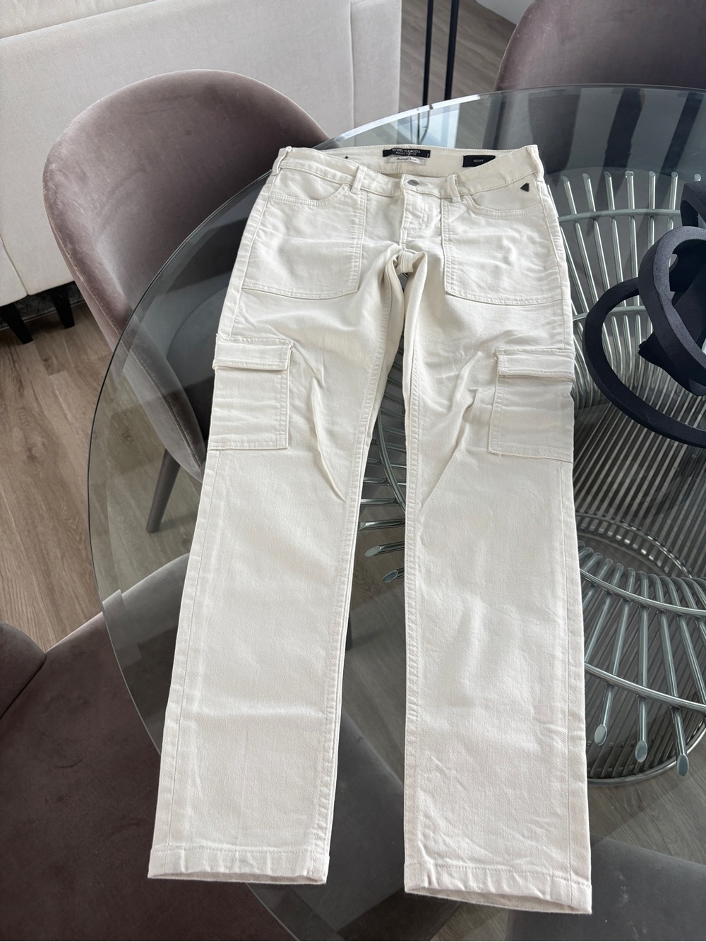 Scotch & Soda Cream Skinny cargo Jeans